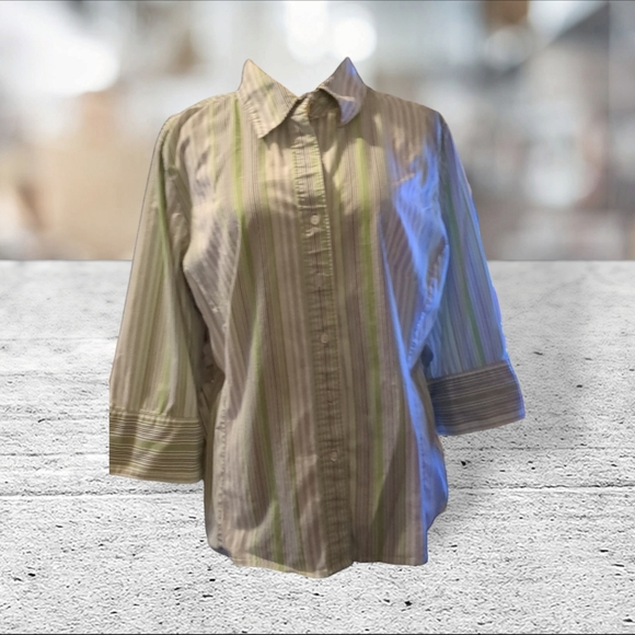 George women's plus stretch button down shirt 16W - Picture 13 of 13